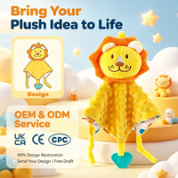 CE CPC Nouvelle Couverture Douce Apaisante pour Nouveau-né, Peluche Animale, Jouet, Doudou Lion de Dessin Animé, Serviette Réconfortante pour Bébé