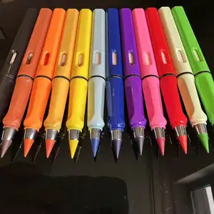 Creative 12 Colors Infinity Pencil No Ink Deathless Everlasting Color Pencil Cartoon Comics Art Drawing Colored Pen with Eraser