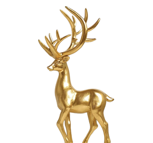 Adorno de Ciervos Dorados de Resina Sintética Contemporánea, Decoración Pequeña para el Hogar - Product Image 1
