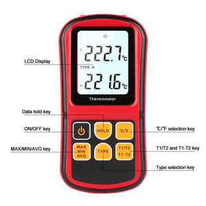 Gm1312 kỹ thuật số cặp nhiệt điện nhiệt kế chuyên nghiệp Nhiệt độ <span class=keywords><strong>Tester</strong></span> với LCD đèn nền - Product Image 4