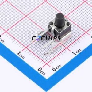 GT-TC102A-H075-L1 Tactile Switch Through hole,6.1x6.1mm Switch Single Pole Single Throw Round Button 1.6N Right Angle Insert - Product Image 1