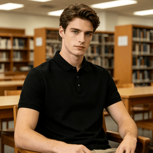 006 Premium 80S 195G <span class=keywords><strong>Polo</strong></span> in Misto Seta di Gelso da Uomo Traspirante Morbido Abbigliamento da Lavoro Uniforme da Ufficio S-4XL 5 Colori - Product Image 2