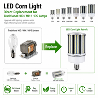 Luz LED tipo maíz 150lm/W de amplio voltaje UL CE ERP para jardín, calle y reacondicionamiento, venta al por mayor