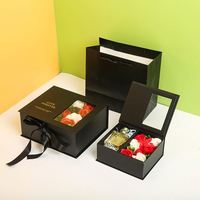 Boîte cadeau pliante en papier transparente de haute qualité avec fenêtre, logo personnalisé