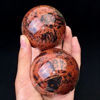 Vente en gros de cristaux naturels artisanaux, boule de cristal de haute qualité, sphère d'obsidienne rouge pour la décoration et les cadeaux