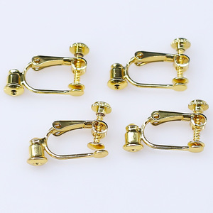 Pendientes de clip tipo tornillo chapados en aleación de cobre para orejas sin perforar, accesorio de moda unisex - Product Image 1