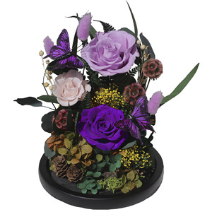 Rose éternelle sous cloche en verre, produit fini, coffret cadeau, fleur éternelle pour petite amie, anniversaire, Saint-Valentin, fête des mères, décoration intérieure - Product Image 1