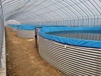 Réservoir d'élevage de poissons en toile haute densité, facile à installer, matériau épaissi, bonne stabilité, avec feuille de galvanisation circulaire