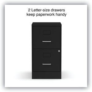 Alera Soho Vertical 2-Drawer <b>File</b> Cabinet 14\" X 18\" X 24.1\" Black <b>File</b>/Letter <b>Storage</b> - Product Image 2