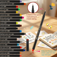 Stylos marqueurs pour journal artistique et scrapbooking, pointe fine 0,4 mm, 24 couleurs, stylo fineliner noir