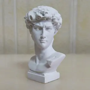 7cm Nordic Greek Mythology Figurine David Head Portraits Bust Mini Resin Gypsum Statue Drawing Practice Crafts Plaster Sculpture