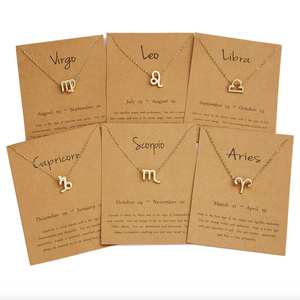 สร้อยคอสแตนเลส12ราศี,สร้อยคอไพ่ทาโรต์ส่วนบุคคลชุบ14K เครื่องประดับสำหรับผู้ชายและผู้หญิง - Product Image 6