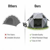Carpa de Glamping Geométrica Personalizada OEM al por Mayor con Ventanas de Malla, Impermeable para Varias Personas, Proveedor de Fábrica para Campismo al Aire Libre