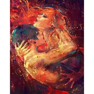 Sexy Kissing Lovers Pictures Acrylic Oil Painting By Number Kits Hand Painted On Canvas DIY Home Wall Art Handicraft Decor