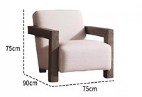 Fauteuil de salon ergonomique minimaliste en velours uni avec accoudoirs larges, fauteuil d'appoint individuel pour salon et chambre à coucher