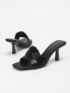 1828-6 Méga Soldes d'Été Chaussons et <span class=keywords><strong>Sandales</strong></span> à Talons Plein Air Couleur Unie Grande Taille pour <span class=keywords><strong>Femme</strong></span> Tendance Mode - Product Image 3