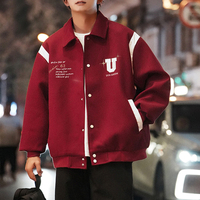 Blouson de baseball en coton avec logo personnalisé OEM pour hommes motif de lettres brodées de grande taille pour le printemps