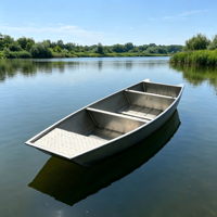 Bateau à fond plat en aluminium de 2,5 m à 6,0 m, petit bateau de pêche pour la rivière, le bassin, l'aquaculture et les opérations agricoles