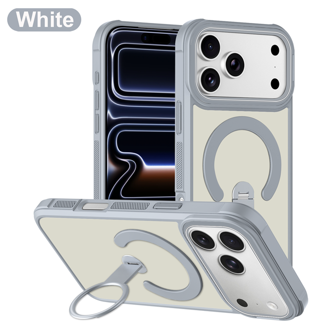 New Design Case for Samsung Galaxy S26 Ultra 25/A27 Colorful Skin Feel Magnetic Charging Stander Metallic Frame Shockproof Cover