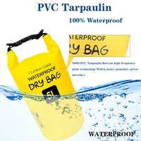 Sac à dos étanche pliable multifonctionnel en bâche PVC 500D certifié IPX6 pour multisports, camping et randonnée en plein air