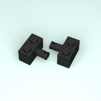 2458 Briques en plastique ABS modifiées 1x2 avec broche Noir/Blanc MOC Jouet éducatif DIY Blocs de construction - Grande Marque