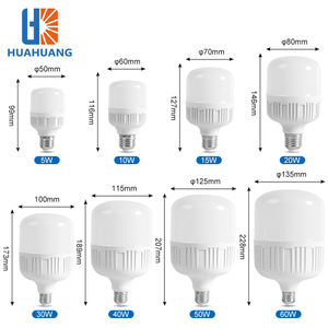 مصابيح LED للبيع بالجملة من Huahuang على شكل حرف T بقوة 5 واط و10 واط و15 واط و20 واط و30 واط و40 واط و50 واط و60 واط SKD PP B22 E27 - Product Image 2