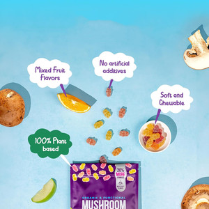 Gomitas de Hongos con Ashwagandha de Marca Privada OEM, Fórmula Súper con Cola de Pavo, Cordyceps y Melena de León para Apoyo Energético - Product Image 3