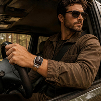 Кожаный ремешок для Apple Watch Ultra 3 2 Series 11 10 9, винтажный, с эффектом масляной пропитки, для мужчин