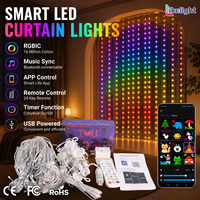 Rideau lumineux intelligent DC5V WS2811 RGB 400 LED, contrôlé par application, alimenté par USB, pour mariage, fête, toile de fond, affichage intérieur
