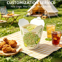Boîte à emporter jetable en papier kraft biodégradable, écologique, résistante à la graisse, de qualité alimentaire, personnalisée, durable et brillante