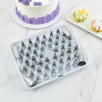 Accessoires de cuisine crème à passepoil glaçage sac à pâtisserie 52 pièces ensemble de buses en acier inoxydable bricolage ensemble d'embouts de décoration de gâteaux
