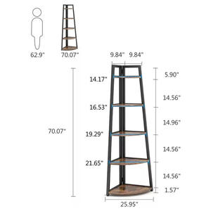 رف زهور قابل للطي متعدد الطبقات للمطبخ والشرفة، يثبت على الأرض بدون ثقب، متوفر للشحن الفوري - Product Image 4