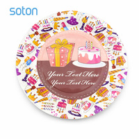 Assiettes en papier jetables personnalisées pour fête d'anniversaire, écologiques, rondes, pour gâteaux et desserts, pack de vaisselle pour enfants