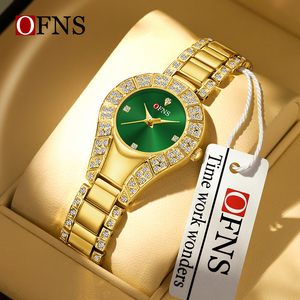 Montre à quartz pour femme OFNS 7219, cadran en alliage effet soleil, étanche, montre-bracelet tendance - Product Image 1