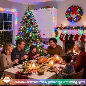 <span class=keywords><strong>Guirlande</strong></span> lumineuse <span class=keywords><strong>LED</strong></span> de Noël multicolore pour extérieur, décorations de Noël, <span class=keywords><strong>guirlande</strong></span> pour arbre de Noël, fête, mariage, rue, lumières scintillantes féériques - Product Image 3