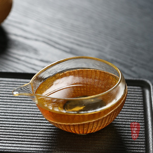 Bamboo Woven Glass Fairness Cup Thickened Heat Resistant <b>Tea</b> Dispenser Chinese Style <b>Tea</b> <b>Set</b> - Product Image 2