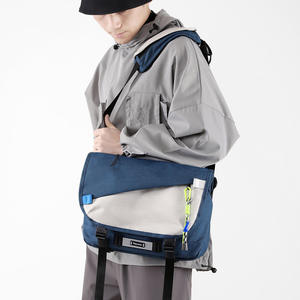 Wepower Men's Messenger <b>Bag</b> <b>Large</b> Nylon Durable <b>Crossbody</b> <b>Bag</b> For Everyday Use Solid Color With Embossed Logo - Product Image 4