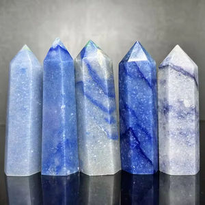 En gros, Aventurine bleue polie à la main, pointe de baguette de guérison, tour et spécimen minéral - Product Image 1