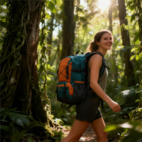 Nouveau Sac à Dos de Randonnée en Nylon Léger 30L 2026 avec Housse de Pluie à Fermeture Éclair Étanche, Idéal pour les Sports Décontractés et les Voyages