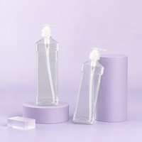 Nouvelle bouteille à pompe transparente en PET de 550 ml, écologique, ronde, pour savon liquide, shampoing, après-shampoing, tonique, lotion