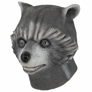 Máscara de <span class=keywords><strong>Mapache</strong></span> para Cosplay, Casco de Látex para Halloween, Máscara de Terror de Cara Completa, Máscara de Cabeza de Caballo para Fiesta - Product Image 4