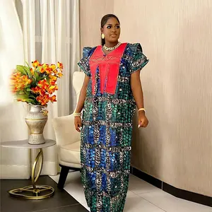 H D Custom Wholesaler Price Hot Selling Long Dress Female Lace African Traditional Long Robe