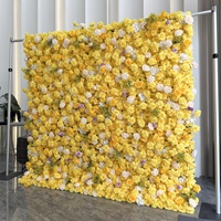 Handgefertigte 3D-Rosenblumenwand aus Seide für Hochzeits- und Hoteldekoration, Künstliche Blumenwand 5D-Requisiten Hochzeitsblumen