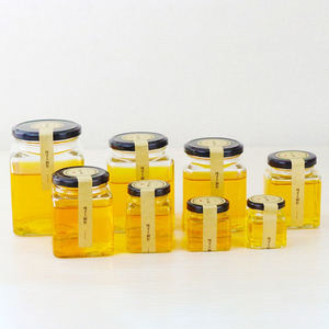 Sıcak satış toptan 100ml 150ml 200ml 280ml 500m 730ml kare cam kavanozlar depolama gıda bal için siyah Metal kapaklı - Product Image 1