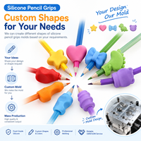 Poignées de crayon en caoutchouc souple, supports de stylo en silicone multicolores, aide à l'écriture pour enfants, entraînement de la main, poignées de crayon personnalisées en forme de moule