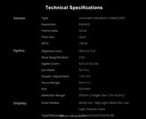 AM06-35 640*512 35mm, el Precio del <span class=keywords><strong>384</strong></span>, la Calidad del 640, Cinco Modos de Color, Visor Térmico para Caza - Product Image 6