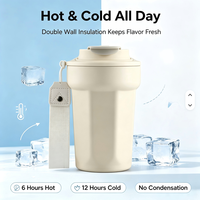 Bouteille d'eau intelligente en acier inoxydable 316 avec logo personnalisé, 450 ml, affichage LED de la température, thermos isotherme, gobelet à café, 6-12