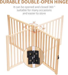 Personalizado Moderno Dobrável De Madeira Pet Gaiola Sólido Animal Botão Indoor Gato Pequeno/Médio Cão Cerca De Metal Plástico Porta Barreira De Aço - Product Image 4