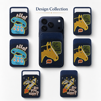 Portefeuille magnétique pour téléphone personnalisé brodé, en cuir PU, porte-cartes magnétique pour iPhone Android, OEM ODM en gros