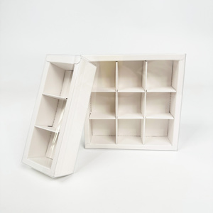Boîtes d'Emballage en Papier pour Macarons Chocolats Pâtisseries avec Séparateur en Carton et Fenêtre Transparente, Logo Personnalisé - Product Image 4